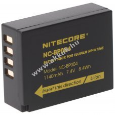 Nitecore NP-W126S f�nyk�pez�g�p akku 7,2V 1140mAh Fujifilm
