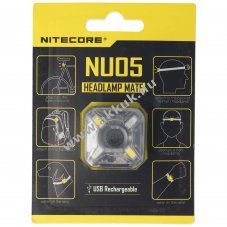 Nitecore NU05 LED figyelmeztet� l�mpa 4 nagy teljes�tm�ny� LED be�p�tett Li-Ion akku