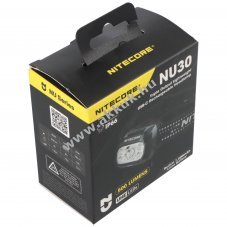 Nitecore NU30 fejl�mpa fekete 500Lumen 1500mAh USB-C Li-Ion