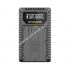 Nitecore UCN3 Canon LP-E6N/LP-E6NH t�lt� USB2.0 LCD 2 csatorn�s f�nyk�pez�g�p videokamera