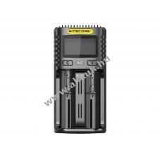 Nitecore UMS2 USB gyorst�lt� QC2.0 3A LCD 2 rekesz Li-Ion/NiMH/LiFePO4