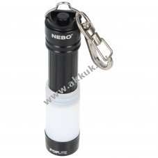 NEBO Poplite kulcstart� LED zsebl�mpa fekete 11cm elemekkel egy�tt 3xLR44