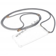 Necklace tok Samsung Galaxy A50 �tl�tsz� TPU �ll�that� nyakp�nt sz�rke,feh�r