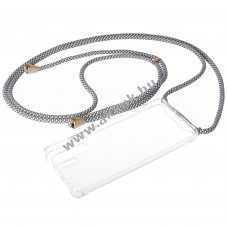 Necklace tok Huawei P30 Pro �ttetsz� TPU 190cm kordonnal sz�rke,feh�r