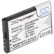 Helyettes�t� akku Nokia BL-5BT 3,7V 800mAh Li-ion