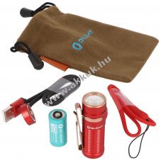 Olight Baton 3 zsebl�mpa 1200lm �jrat�lthet� IMR16340 3,7V 550mAh akku piros