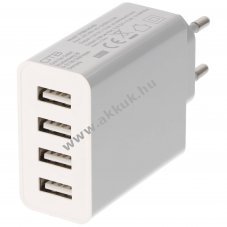 AccuCell USB t�lt� 5,0A 4 portos Auto-ID feh�r