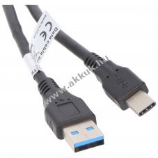 USB Type C (USB-C) - USB A (USB-A 3.0) adatk�bel 1,0m hossz� csatlakoz� fekete