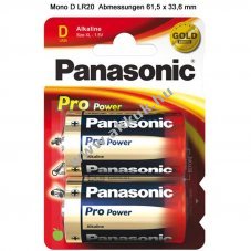 Panasonic Pro Power alk�li elem 1,5V D 2db/csomag