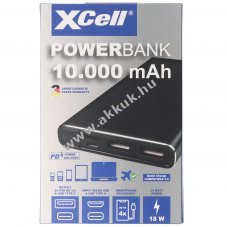 XCell Powerbank 5V-12V 10000mAh USB Type-C 2xQC3.0 18W Li-Polymer