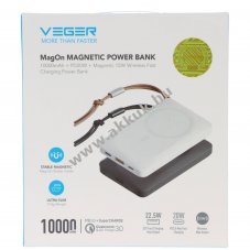 MagOn m�gneses powerbank 10000mAh PD3.0 QC3.0 MagSafe kompatibilis iPhone12/13 15W vezet�k n�lk�li