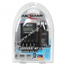 Ansmann Powerline 4 Light LCD USB 5V/1A t�lt� 1-4 AA/AAA NiMH/NiCd Akkubox