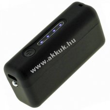 Powerbank 2600mAh fekete LED akkupakk 5V 1A Li-Ion