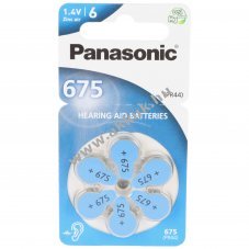 Panasonic PR675 1,4V hall�k�sz�l�k elem 6db/csomag Zinc-Air