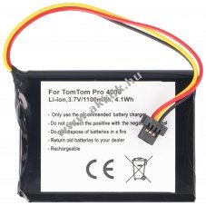 Helyettes�t� akku TOMTOM XXL PRO 4000 ONE XL 4EG0.001.17 3,7V 1100mAh GPS �s navig�ci� Li-Ion
