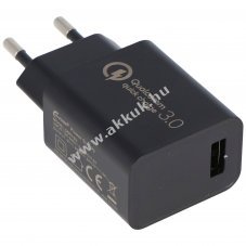 USB h�l�zati t�lt� DBS15Q QC3.0 Quick Charge 5V 3A 9V 2A 12V 1,5A 18W fekete