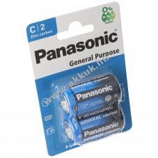 Panasonic R14BE 1,5V 2db/csomag cink-sz�n C (b�bi m�ret)