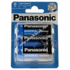 Panasonic R20 D (g�li�t) helyettes�t� elem, elem 1,5V 2db/csomag Zn/C
