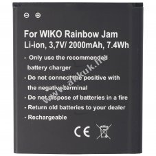 Helyettes�t� akku mobiltelefon Wiko Rainbow Jam 4G 3,7V 2000mAh 5222 Li-ion