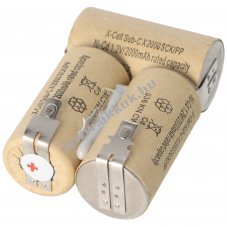 Helyettes�t� akku k�zi porsz�v� 3,6V FASTON 4,8mm D-SCX3 1400mAh NiCd