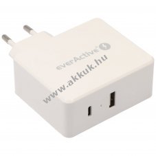 EverActive SC-600Q USB gyorst�lt� 63W USB-C PD + QC3.0 feh�r