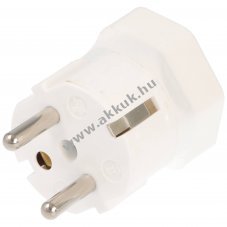 Sv�jci adapter feh�r 3pin sv�jci dug� 2pin Schuko csatlakoz� f�ldel� 230V 10A