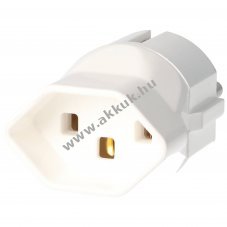 Sv�jci adapter feh�r sv�jci dug� Schuko aljzat 230V 10A f�ldvezet�kkel