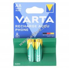 Varta Phone Power T399 DECT telefon AA Mignon ceruza akku 1,2V 1600mAh 2db/csomag NiMH