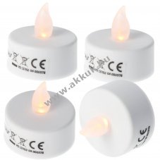 Heitech LED team�cses 4db/csomag s�rga pisl�kol� f�ny be-/kikapcsol�val elemekkel egy�tt CR2032