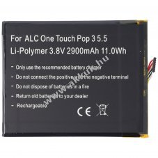 Helyettes�t� akku mobiltelefon Alcatel Pop 3 OT-5025 TLp029A1 CAC2910008C1 3.8V 2900mAh Li-Polimer