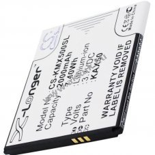 Helyettes�t� akku Cameron Sino KAX50 Kazam Trooper X5.0 3,7V 2000mAh mobiltelefon Li-Ion