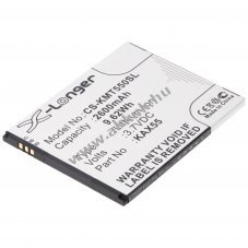 Helyettes�t� akku Kazam Trooper X5.5 KAX55-BKBAK007752 3,7V 2600mAh mobiltelefon Li-Ion