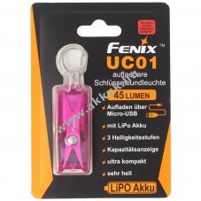 Fenix UC01 LED kulcstart� l�mpa 3,7V 200mAh akku lila Li-Polymer