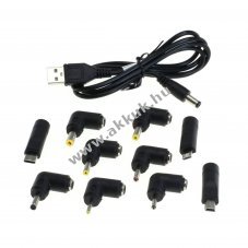 Helyettes�t� akku univerz�lis USB t�lt�k�bel DC csatlakoz�val 5,5x2,1mm �s adapterek NiMH