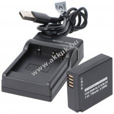 Helyettes�t� akku �s USB t�lt� Panasonic DMW-BLG10 7,4V 750mAh Li-Ion