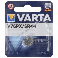 Varta V76PX 10L14 357 SR44 GS13 5,4x11,6mm f�nyk�pez�g�p elem alk�li
