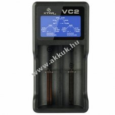 Xtar 2-�ll�s� USB Li-Ion t�lt� nagy LC-kijelz�vel ak�r 0,5Ah