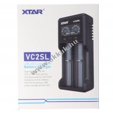 Xtar VC2SL gyorst�lt� Li-ion 3,6V-3,7V �s NiMH 1,2V akku USB-C t�pegys�g n�lk�l