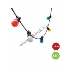 Velamp COLOUR kiterjeszthet� IP44 LED f�nyf�z�r 15m 20 sz�nes G50 izz� fekete k�bel