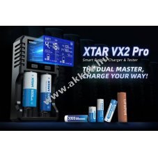 XTAR VX2 Pro akkut�lt� akkukhoz 2A USB-C Li-Ion LiFePO4 NiMH