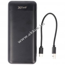 XCell X20000PD powerbank 20000mAh PD3.0 20W 2xUSB 1xUSB-C LED 412g Li-Polymer