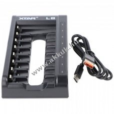 Xtar L8 gyorst�lt� 8 t�lt�rekesz AA/AAA, 8db/csomag AA 1,5V 2000mAh USB-C QC3.0 18W Li-Ion/NiMH