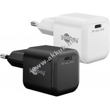 Goobay USB-C PD GaN gyors t�lt� 30W 1x USB-C csatlakoz� feh�r