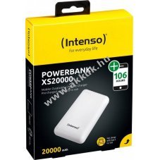 Intenso XS20000 Powerbank 20000mAh Feh�r USB-A Micro-USB USB-C 1db/csomag