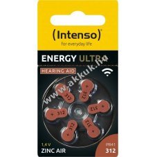 Intenso Energy Ultra A312 PR41 1,45V 6db/csomag cink-leveg� hall�k�sz�l�k elem