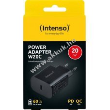 Intenso W20C USB-C t�lt�adapter 20W fekete