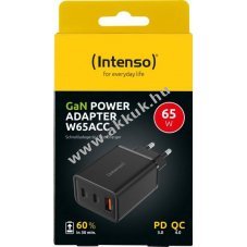 Intenso W65ACC GaN USB-C �s USB-A t�lt� 65W fekete