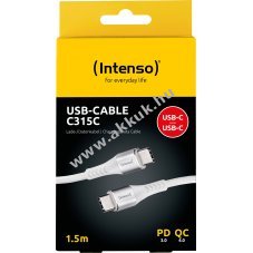 Intenso USB-C k�bel 1,5m 60W 480Mbit/s feh�r
