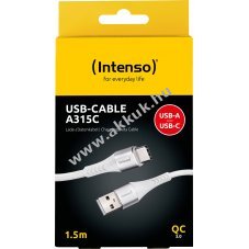 Intenso USB-k�bel USB-A USB-C 1,5m 60 W feh�r