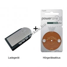 PowerOne hall�k�sz�l�k-csomag - Pocketcharger + P312 PR41 ACCUplus (2 db-os csomag)